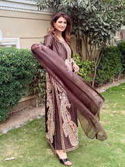 Espresso brown with ari embroidery